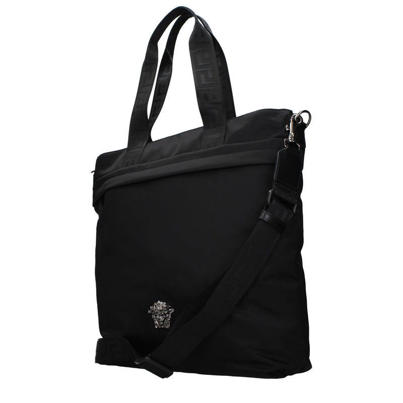 Black nylon shoulder bag-null