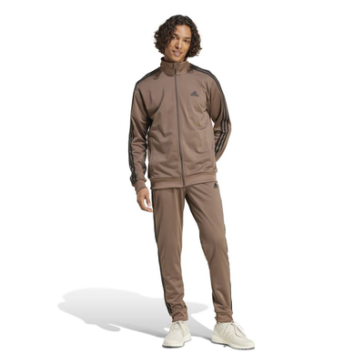 Men 3-stripes training tracktop tracksuit, Earth Brown, medium