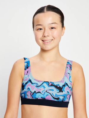 Teen swimwear performance reversible crop top (top only) | limited edition, , medium