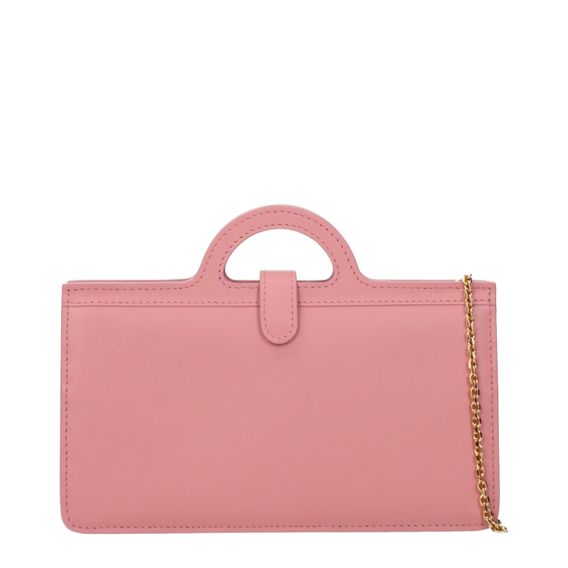 Pink leather crossbody bag-null