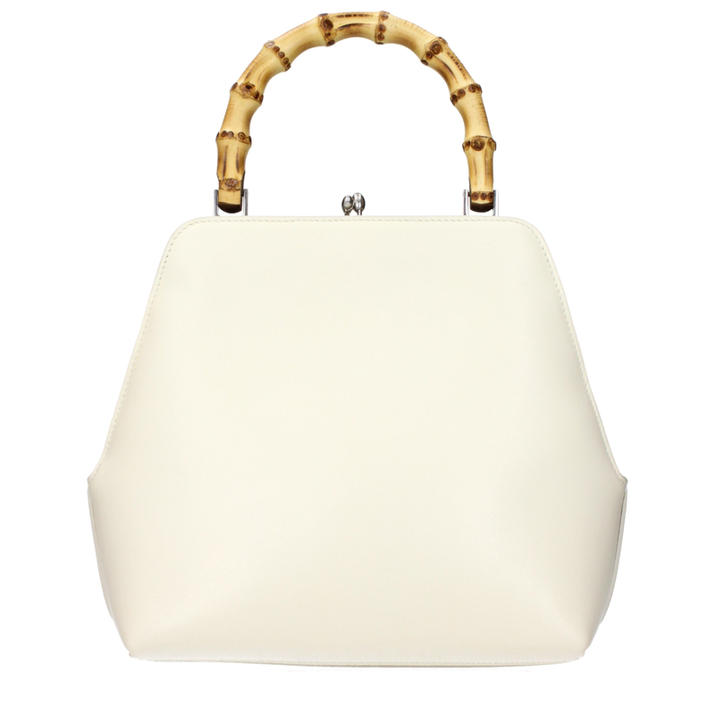 Beige leather handbag-null