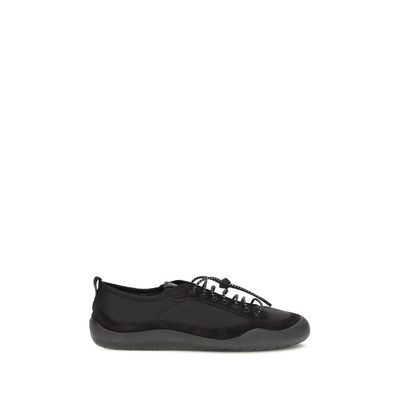Black recycled polyamide athletic sneakers, Black, medium