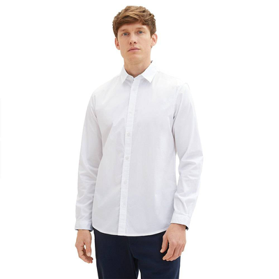 Stretch poplin shirt shirt mens white
