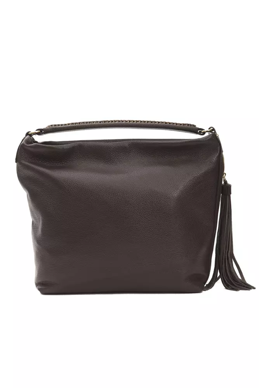 Brown leather women shoulder bag-null