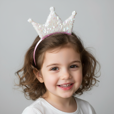 Children hair accessory garland, White, medium