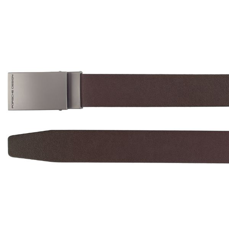 Porsche design business belt with plate buckle 35 dark brown-null