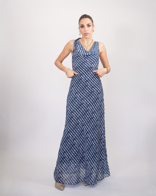 Maxi dress with dods 13832, Blue, medium
