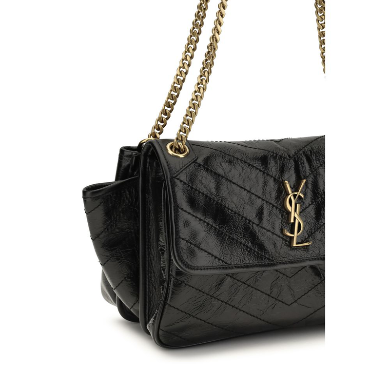Black calf leather bos taurus shoulder bag-null