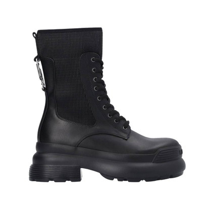 Amy 06 - combat boots with pleats, Black, medium