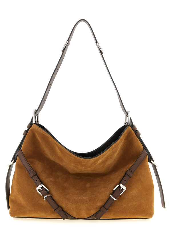 Brown calfskin shoulder bag-null
