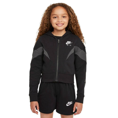 Nike sportswear girls Air freelift full-zip hoodie, Black / Grey, medium