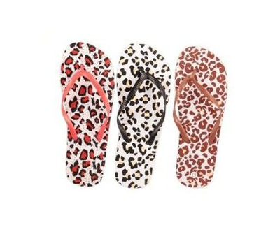 Womans flip flops leopard - black - 38, Black, medium
