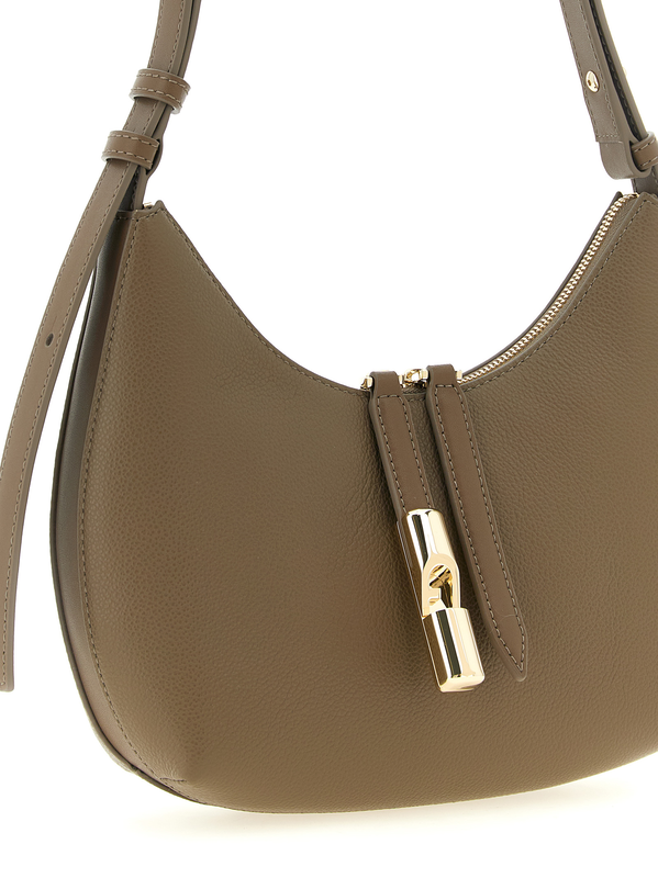 Beige calfskin shoulder bag-null