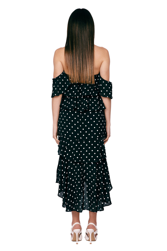 Ruffled polka dot dress-null