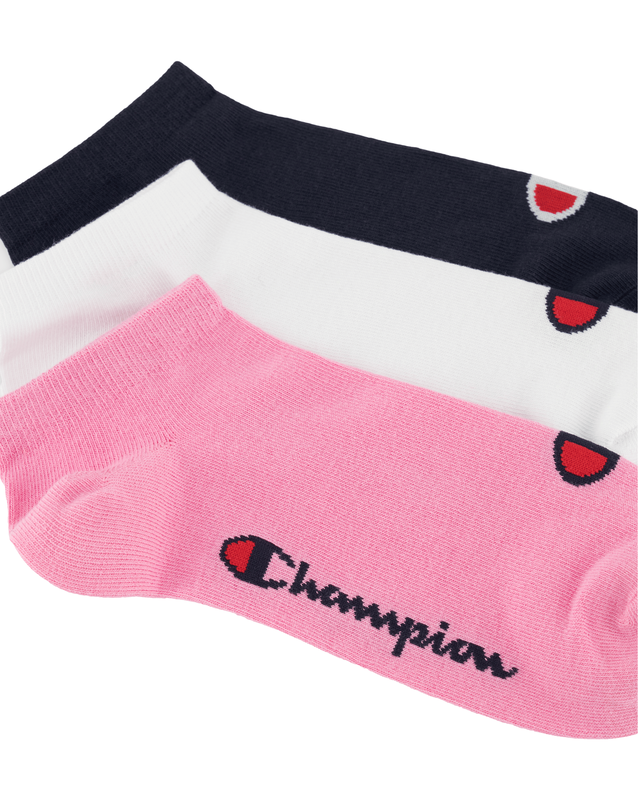 Champion unisex 3pk sneaker socks (u20100)-pink image number null
