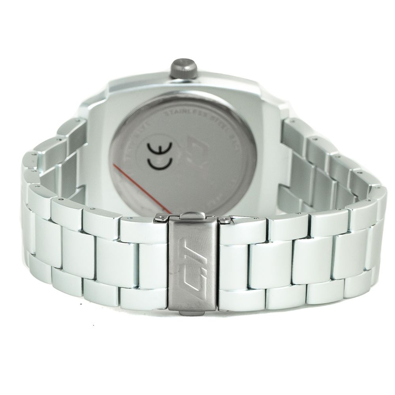 Silver stainless steel dress watch-null