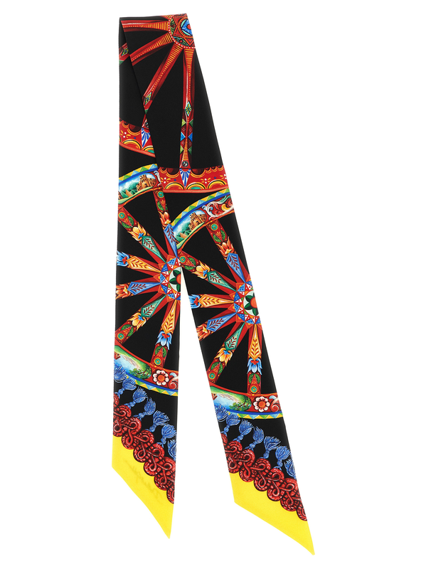 Multicolor silk foulard-null