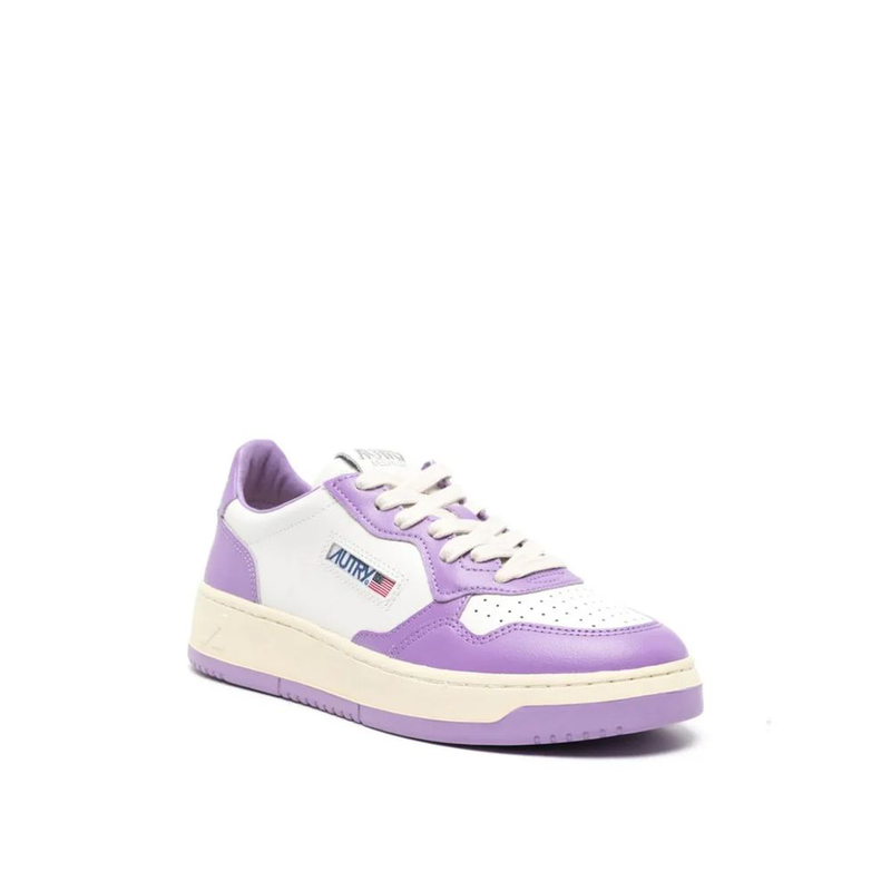 Purple leather low top sneakers-null