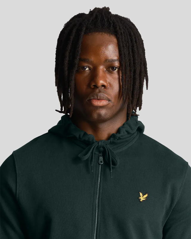 Zip through hoodie w486 dark green-null