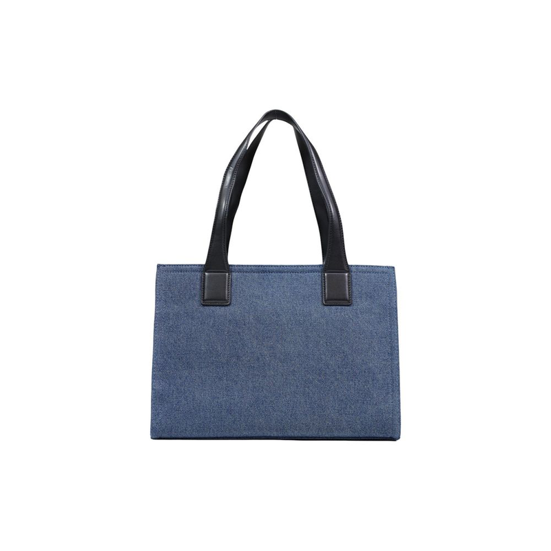 Blue cotton handbag-null