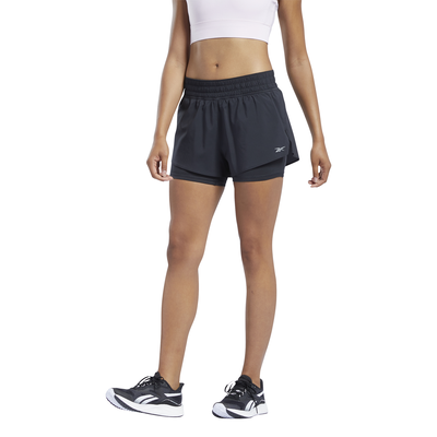 Reebok women running two-in-one shorts (100005198), Black/black, medium