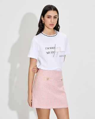 T-shirt with print, White, medium