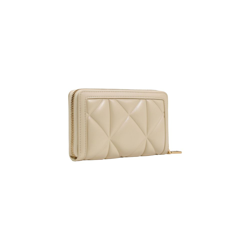 Cream artificial leather wallet-null
