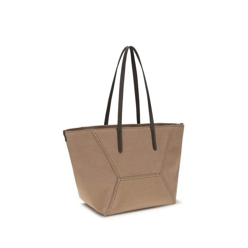 Beige cotton handbag-null
