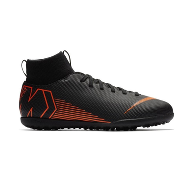 Jr. Mercurialx superfly vi club techfit, Black / Orange, medium