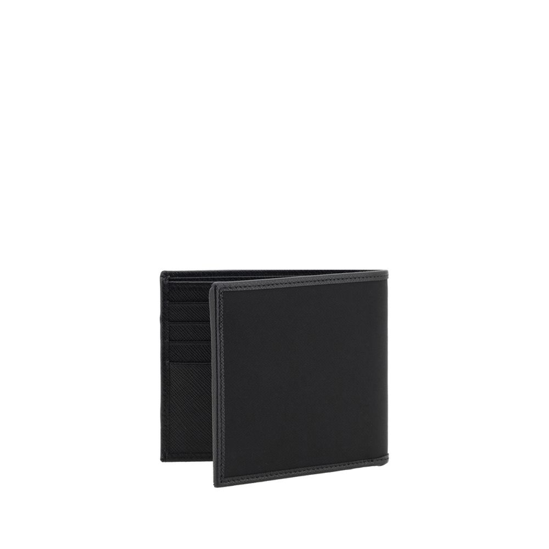 Black recycled polyamide wallet-null