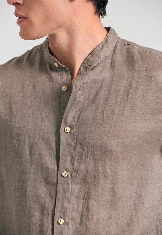 Funkybuddha linen shirt mao-null