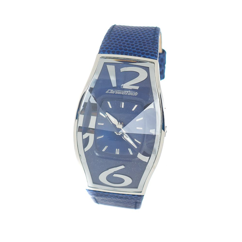 Blue leather dress watch-null