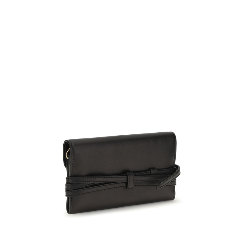 Black goatskin shoulder bag-null