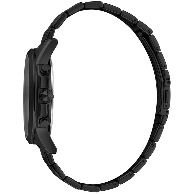 Black stainless steel bracelet watch-null