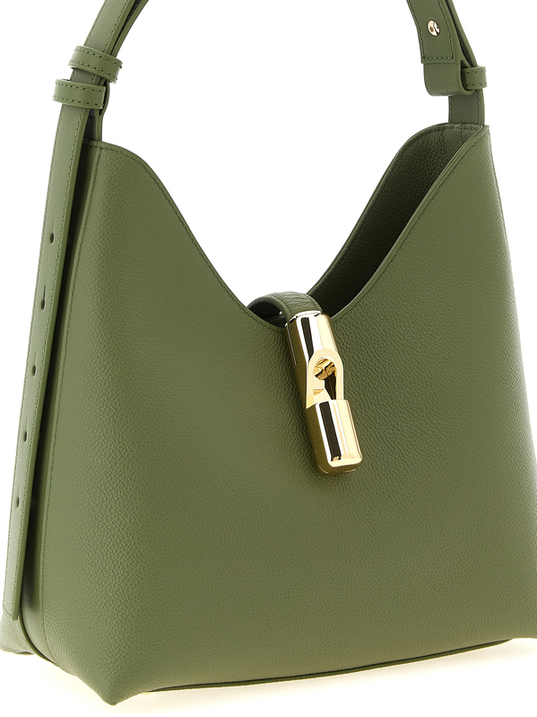 Bicolor calfskin shoulder bag-null