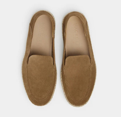 Hackett man suede espadrille loafer, Cognac Brown, medium