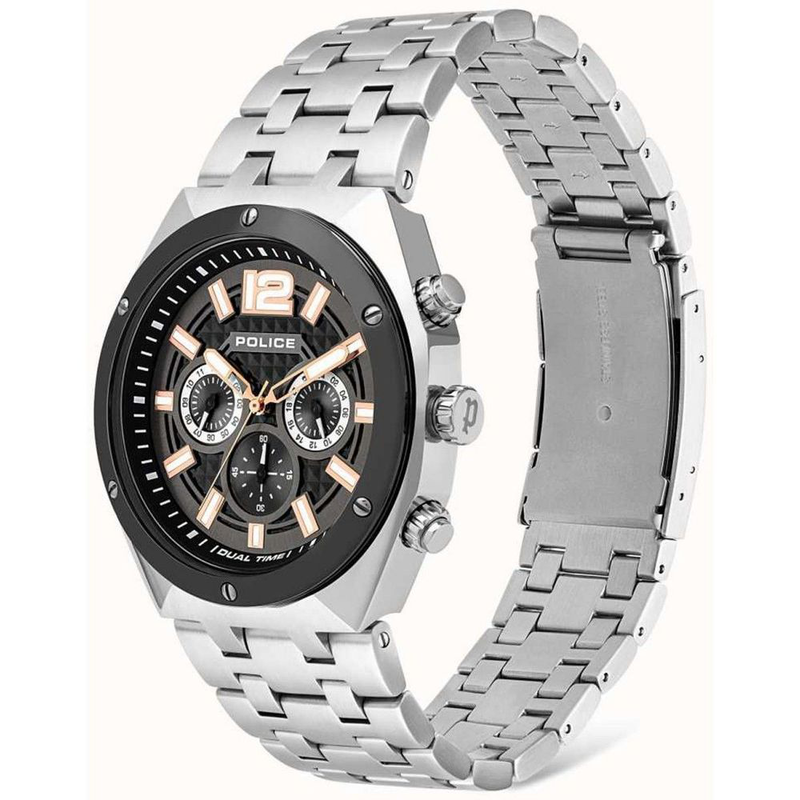 Gray stainless steel dress watch-null
