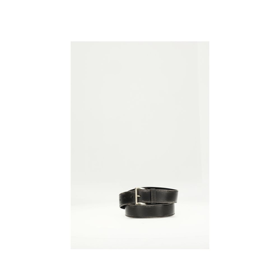 Black calf leather bos taurus regular belt, Black, medium
