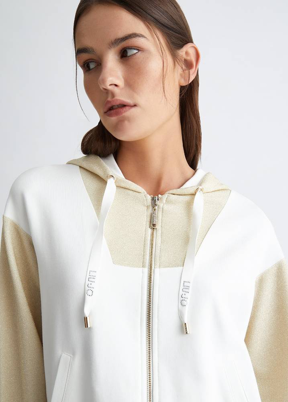 Lurex inserts zip sweater-null