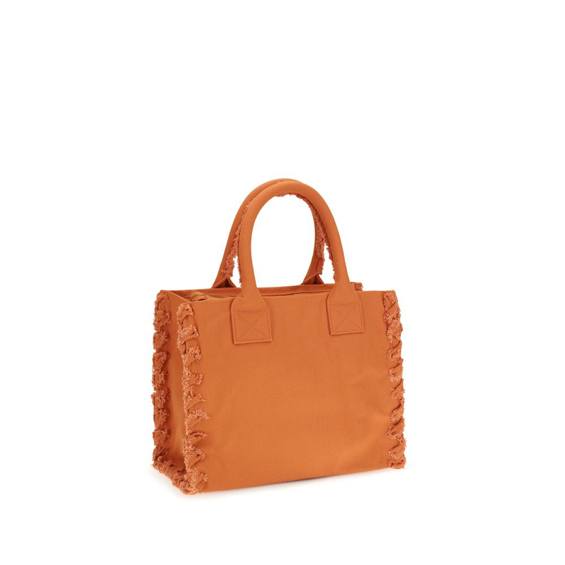 Orange cotton shoulder bag-null