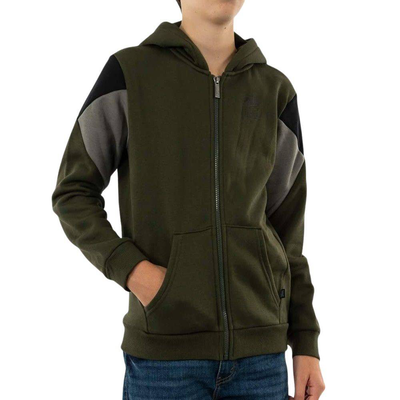Youth rebel block full-zip hoodie, Night Forest, medium