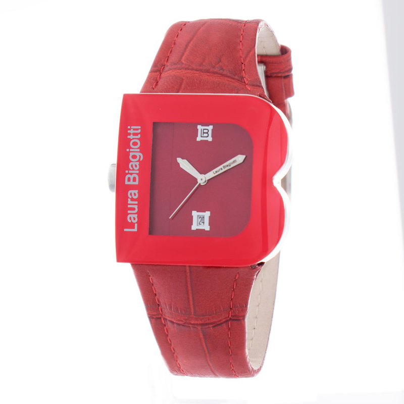 Multicolor leather dress watch-null