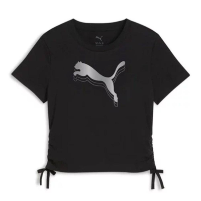 Essentials metallic knotted t-shirt g, Black, medium