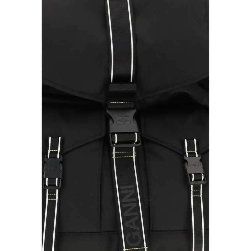 Black recycled polyamide backpack-null