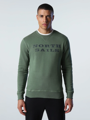 Core crewneck sweatshirt w/graphic pullover mens, Asphalt, medium
