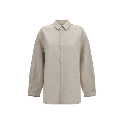 Beige denim shirt, Beige, medium