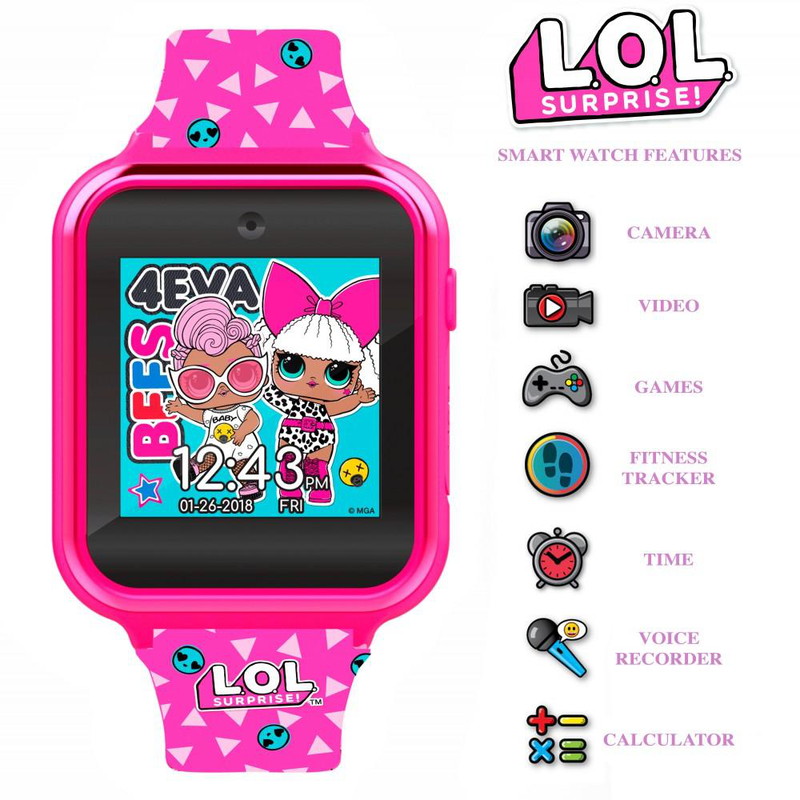 L.o.l surprise kids pink silicone strap touch screen smart watch-null