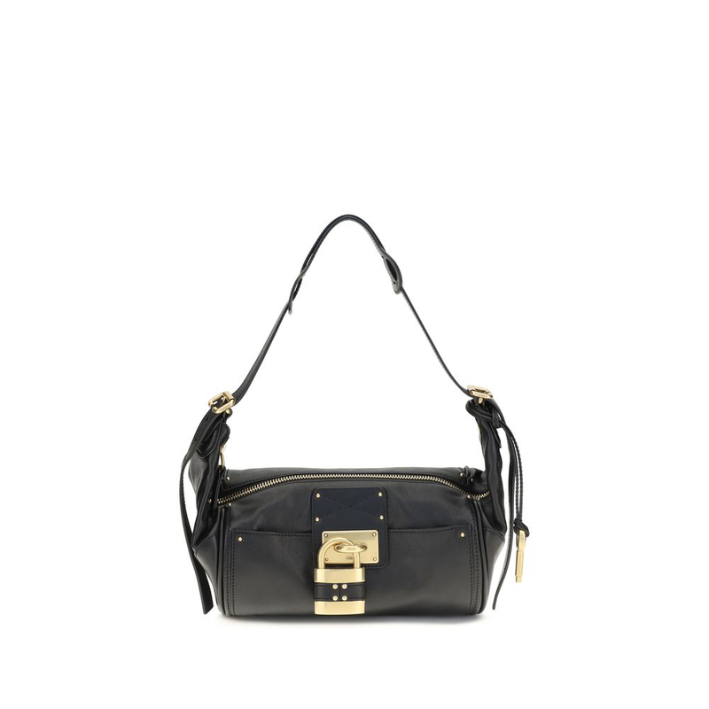 Black calf leather bos taurus shoulder bag-null