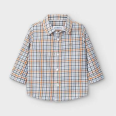 Πουκαμισο μακρυμανικο καρο, Orange, medium