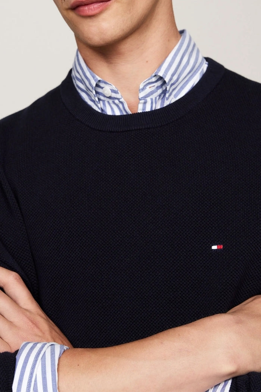 Essential sttructure crew neck knitted top - tommy hilfiger-null